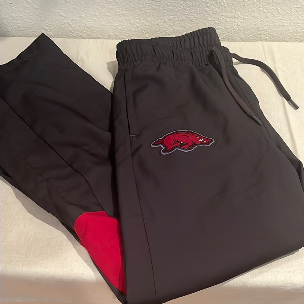 Nike Dark Gray and Red Athletic Pants